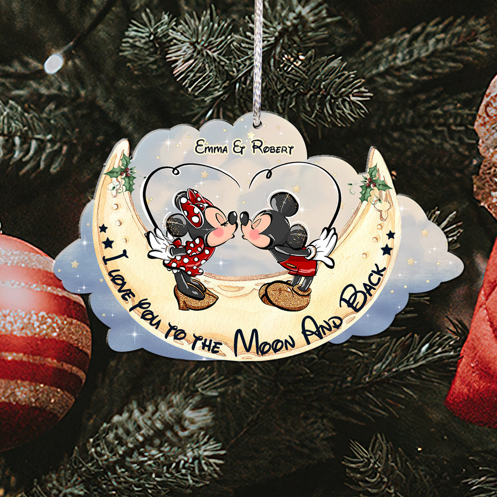 I Love You To The Moon And Back - Personalized Mouse Ornament