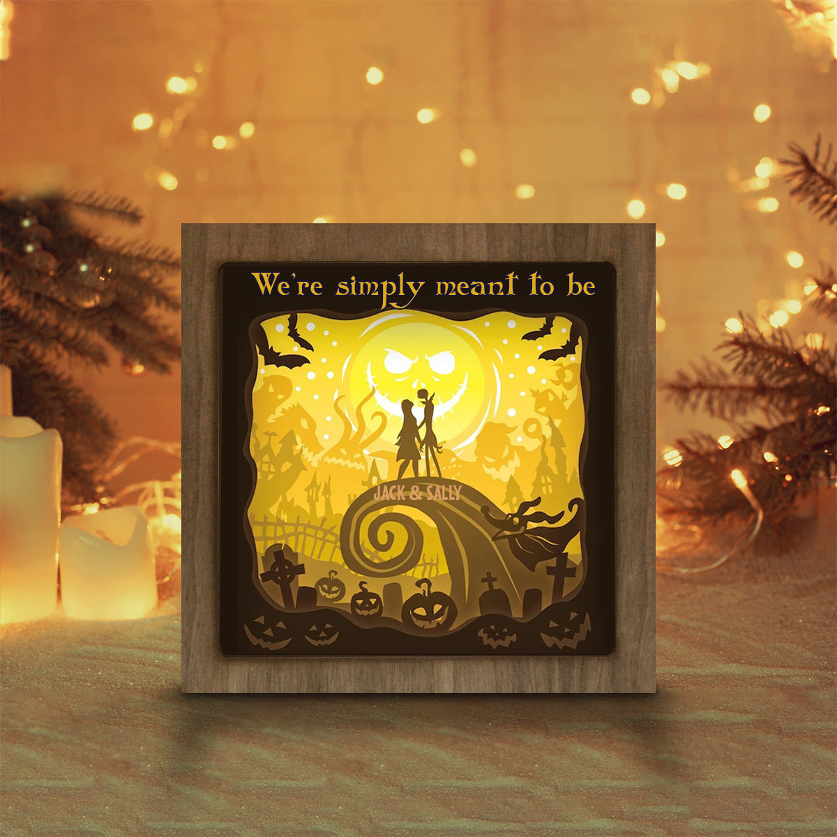 We’re Simply Meant To Be - Personalized Nightmare Light Shadow Box