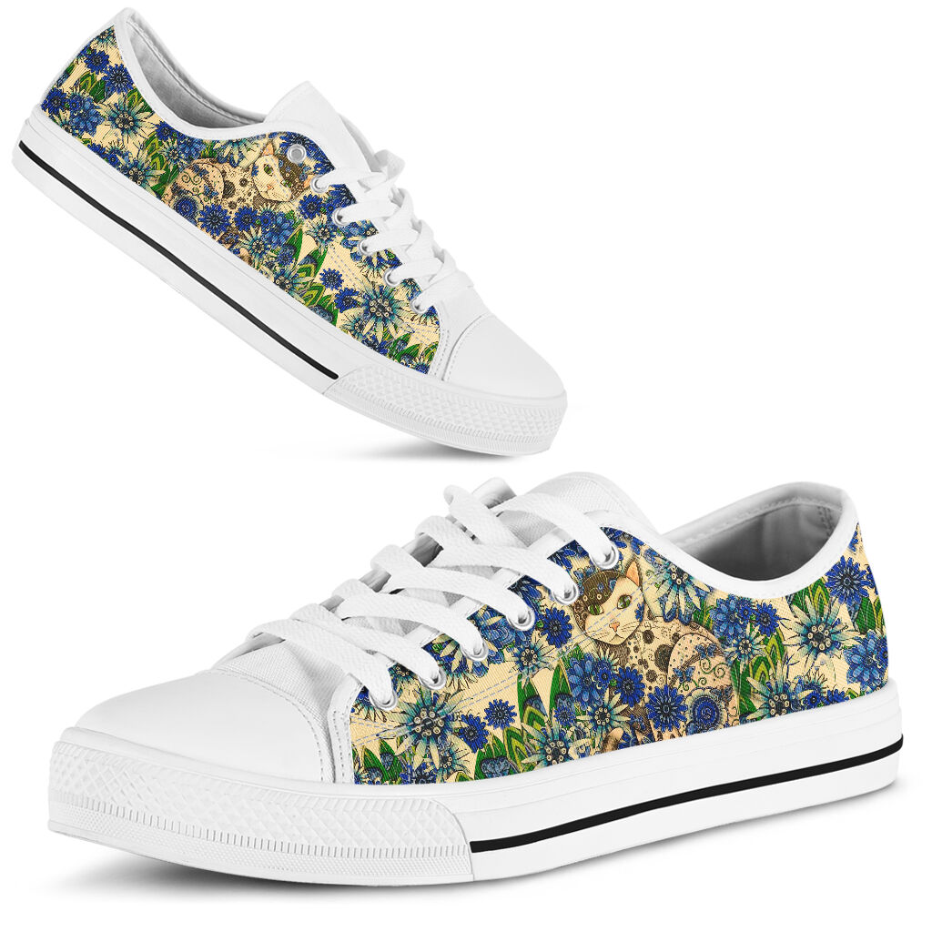 Cat Flower Cat Low Top Shoes 0622