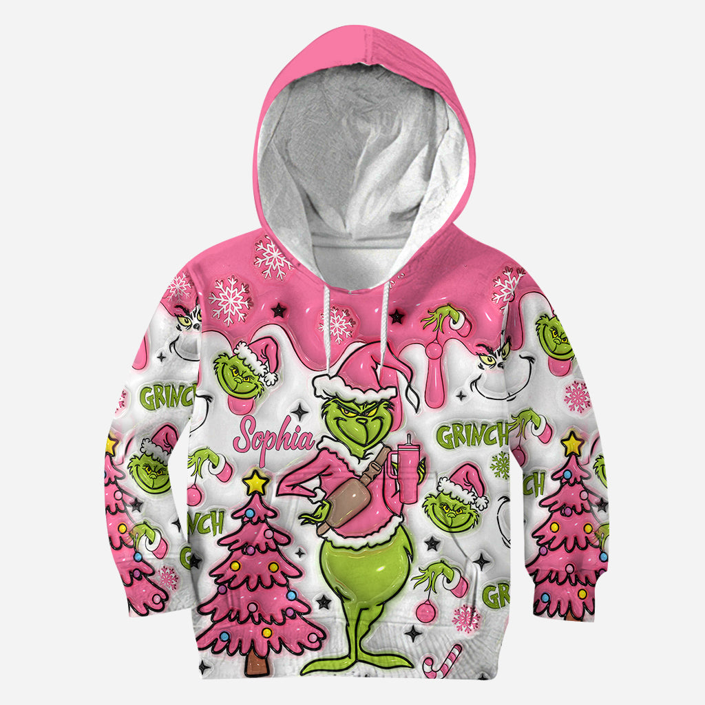 Any Name Pink Snowflakes - Personalized Hoodie and Leggings