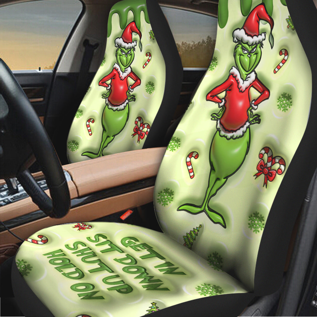 Get In Sit Down Shut Up Hold On Green Mischief - Stole Christmas Seat Covers