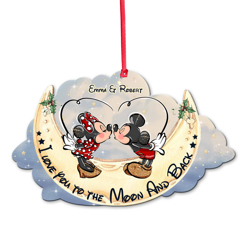 I Love You To The Moon And Back - Personalized Mouse Ornament