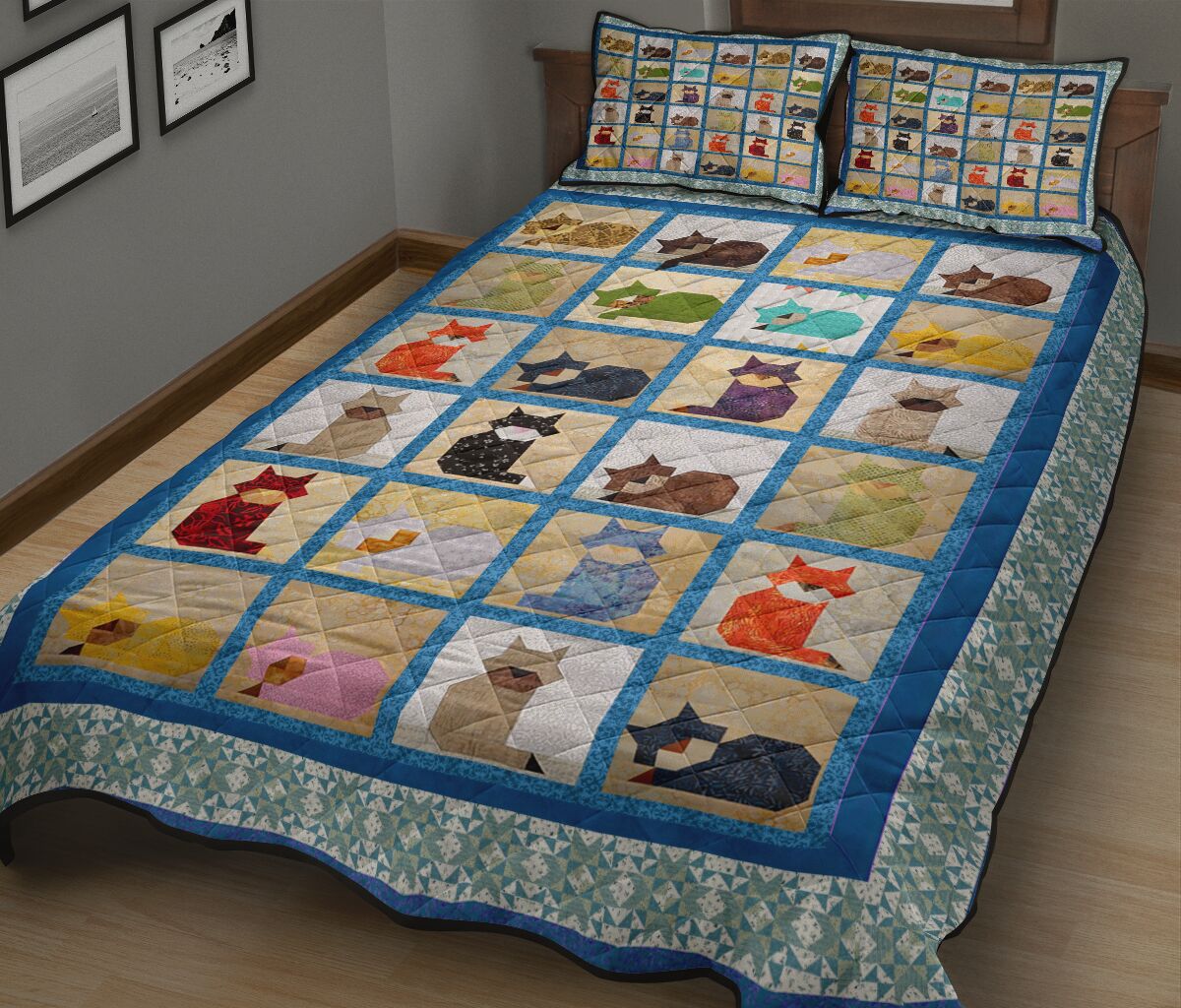 Cats Pattern Cat Quilt Set 0622