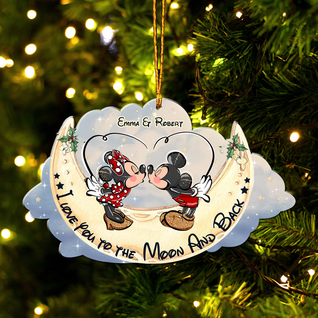 I Love You To The Moon And Back - Personalized Mouse Ornament