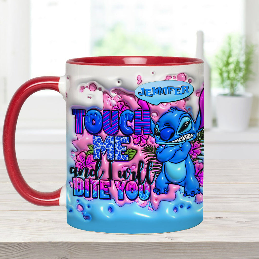 Touch Me And I Will Bite You - Personalized Ohana Accent Mug