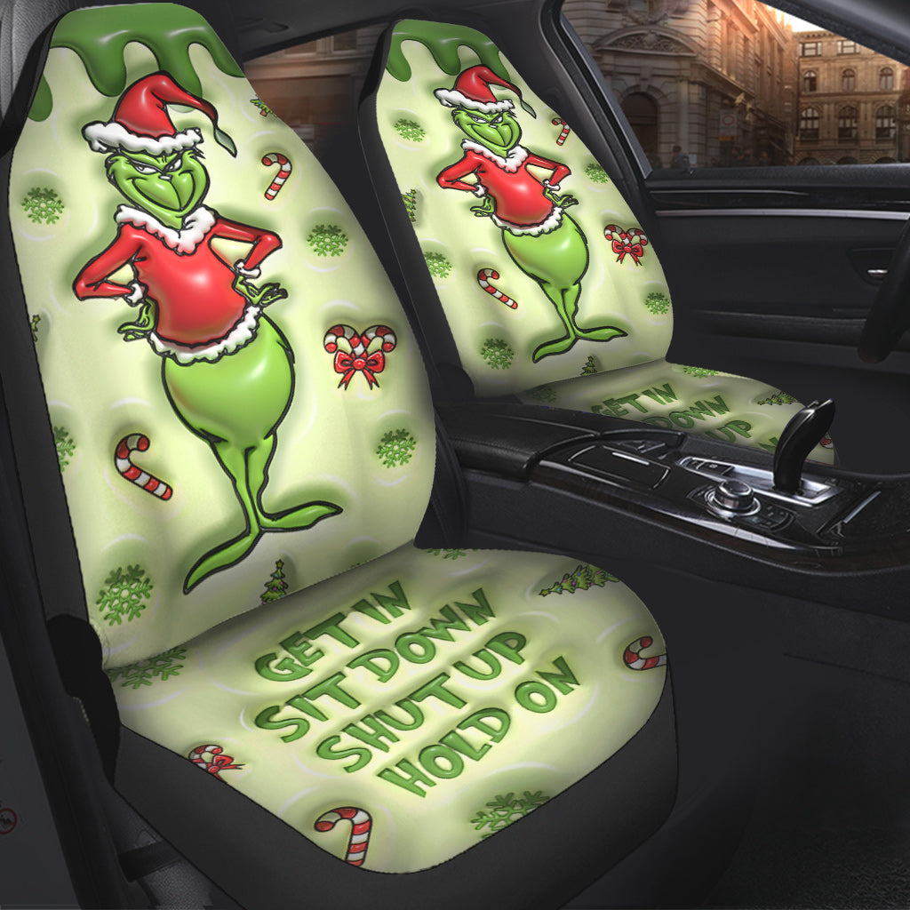 Get In Sit Down Shut Up Hold On Green Mischief - Stole Christmas Seat Covers