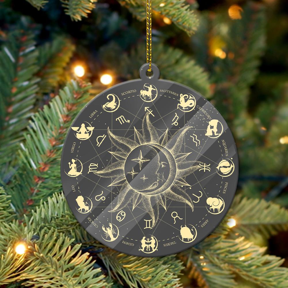 Astrology Wheel - Witch Ornament (Printed On Both Sides) 1022