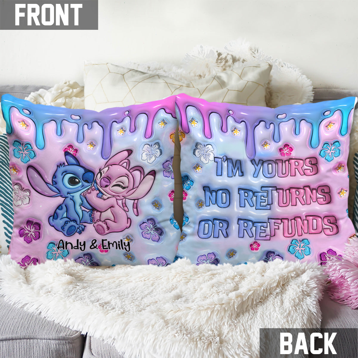 I'm Yours No Returns Or Refunds - Personalized Ohana Throw Pillow