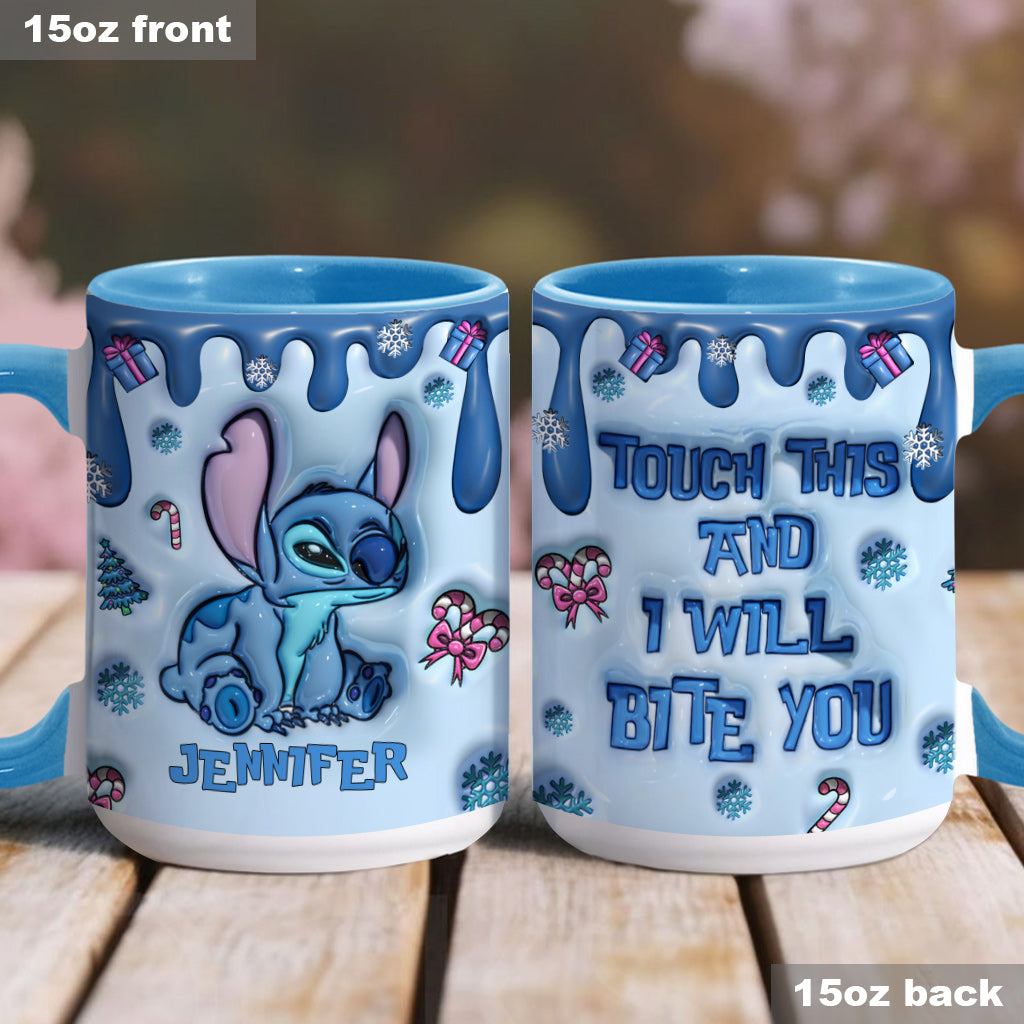 Touch This And I'll Bite You - Personalized Ohana Accent Mug