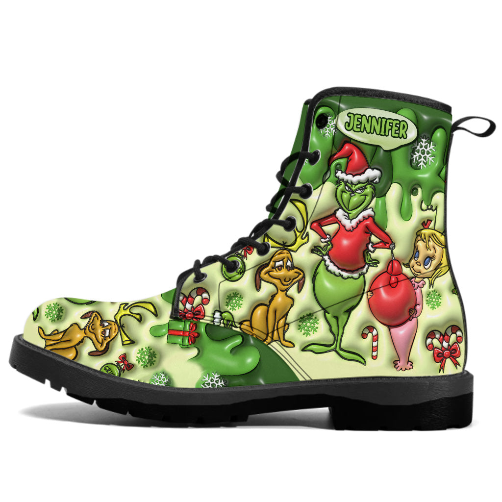 Merry Christmas - Personalized Stole Christmas Leather Boots