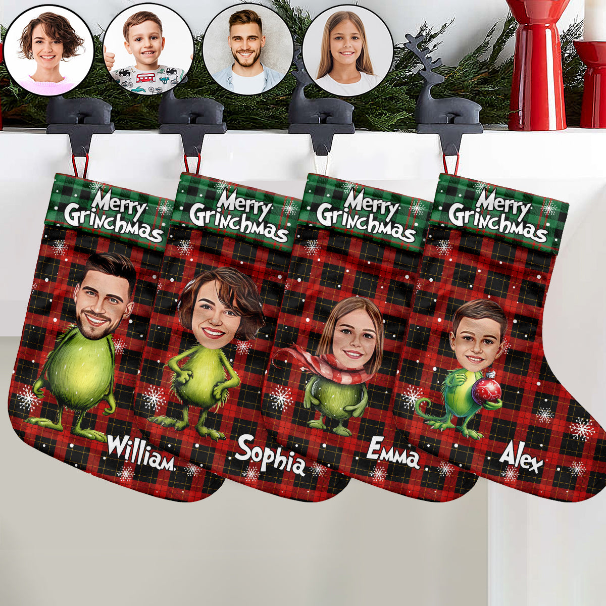 Merry Grinchmas - Personalized Stole Christmas Christmas Stockings