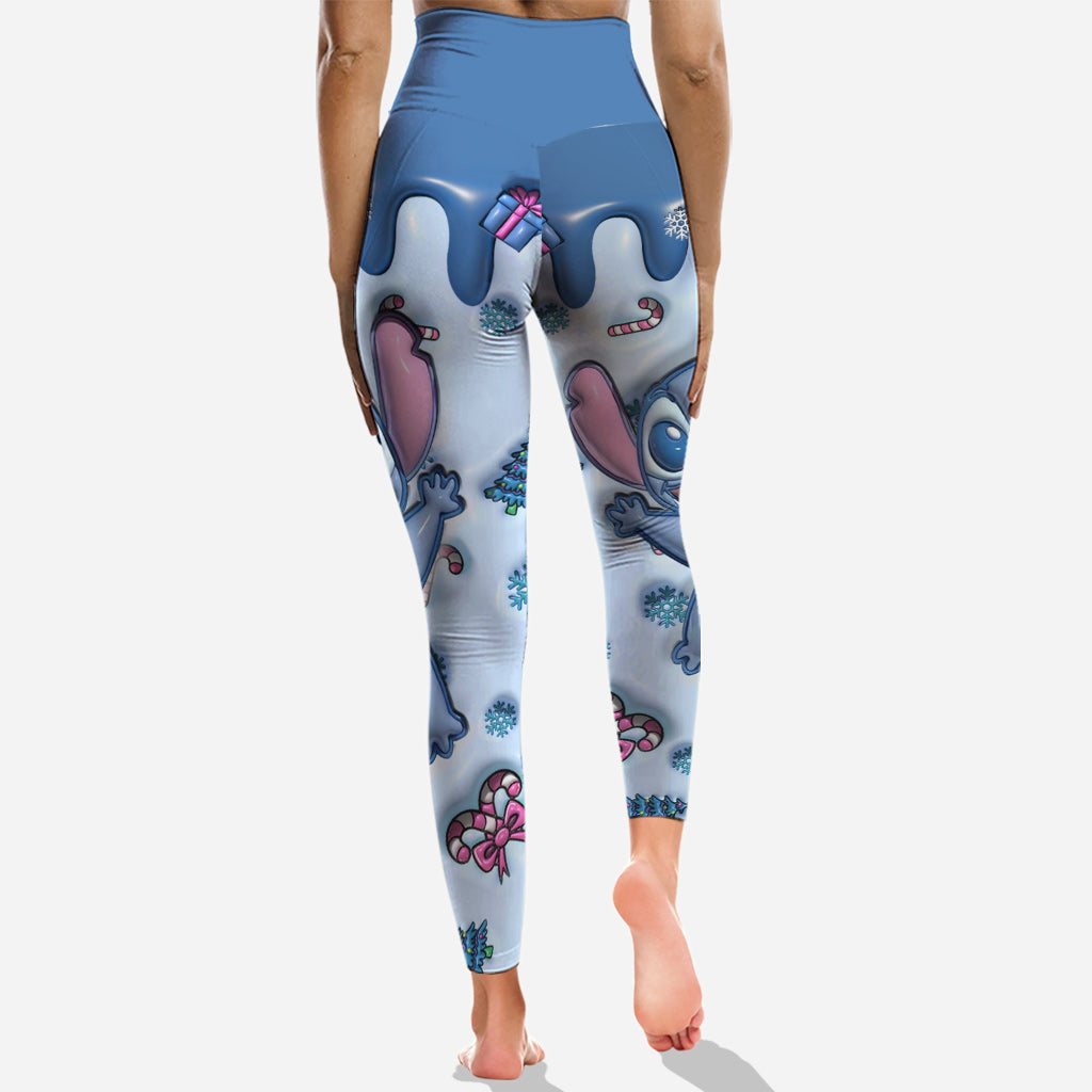 Ohana Blue Inflated - Personalized Ohana Hoodie and Leggings