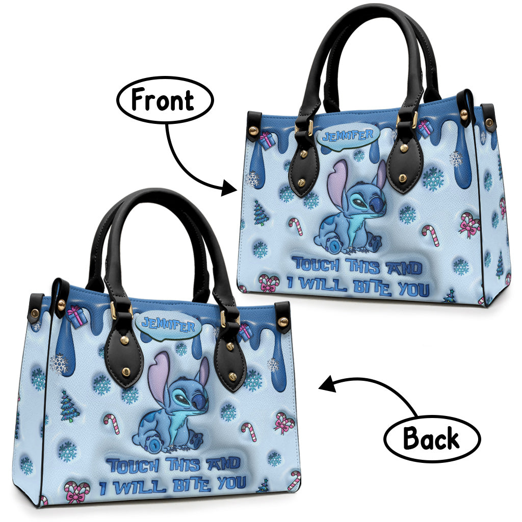 Touch This And I'll Bite You - Personalized Ohana Leather Handbag