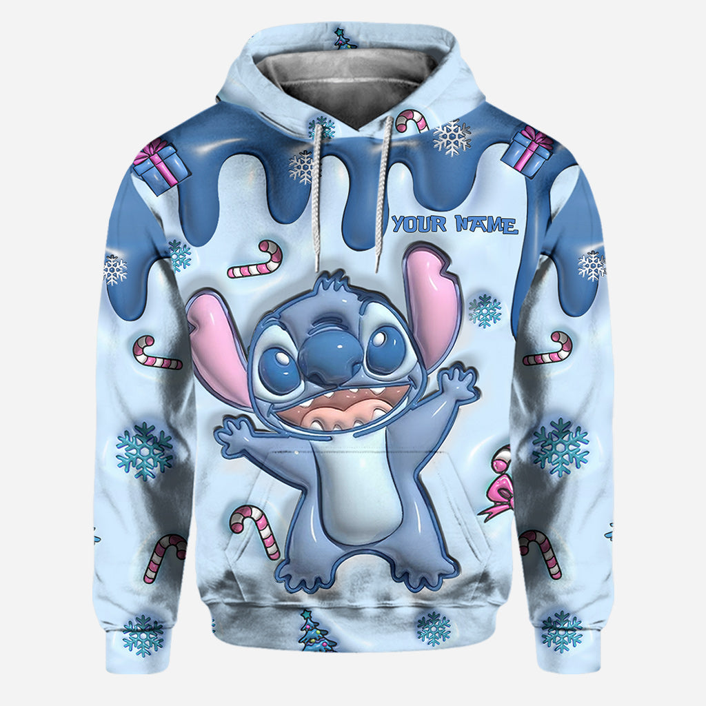 Ohana Blue Inflated - Personalized Ohana Hoodie and Leggings