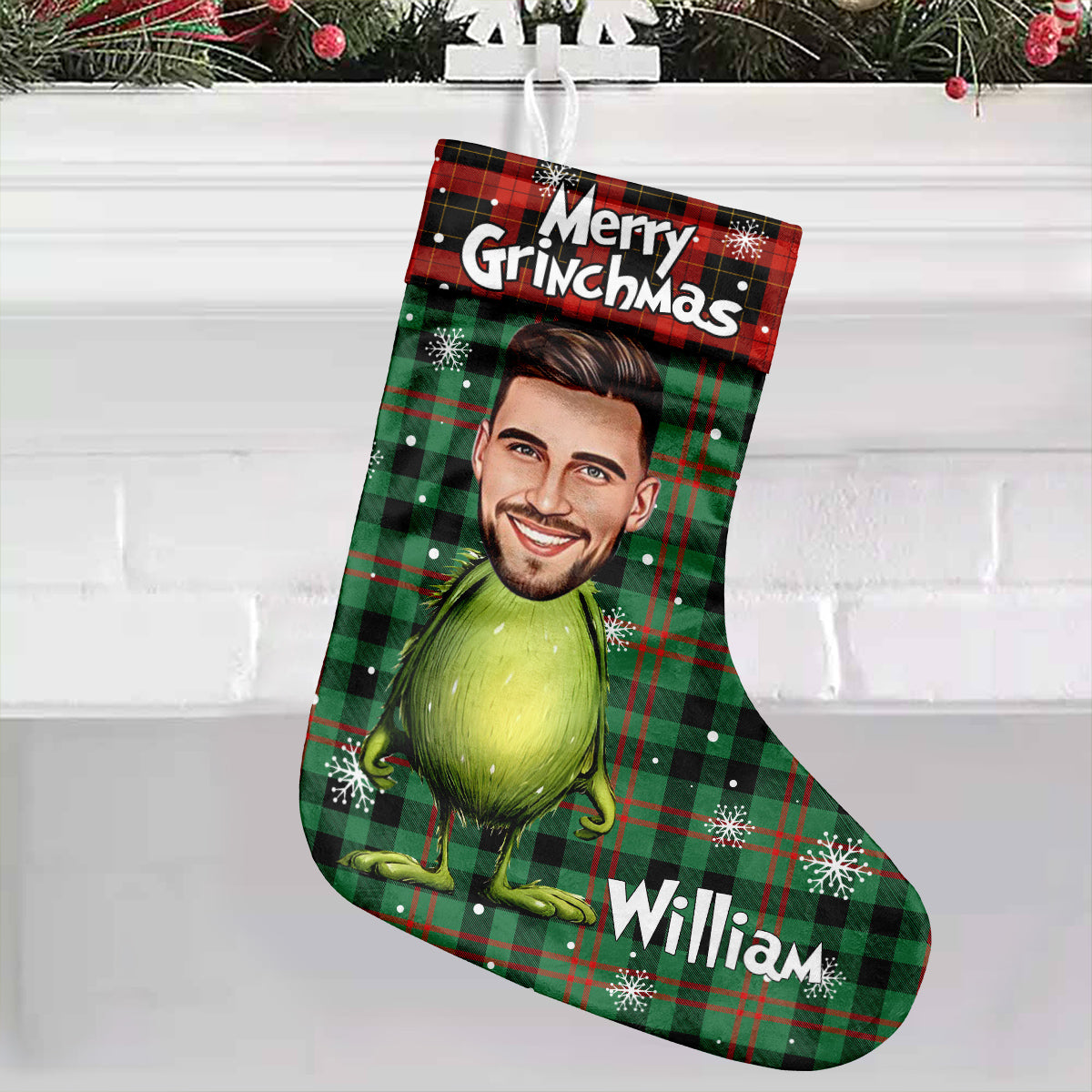 Merry Grinchmas - Personalized Stole Christmas Christmas Stockings