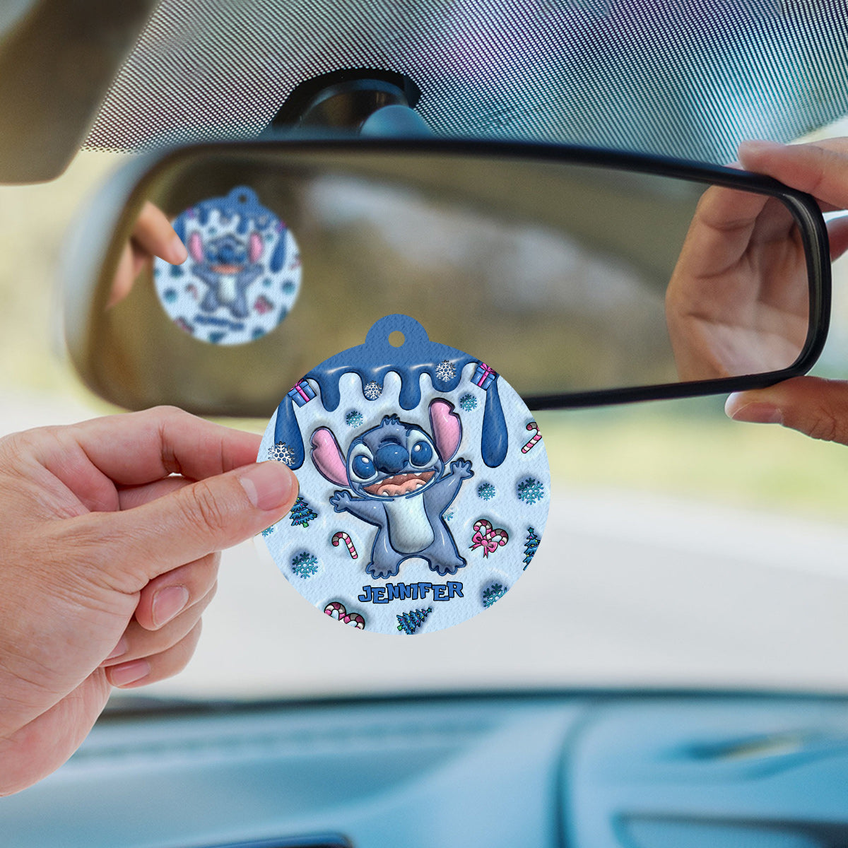 Merry Christmas - Personalized Ohana Circle Air Freshener