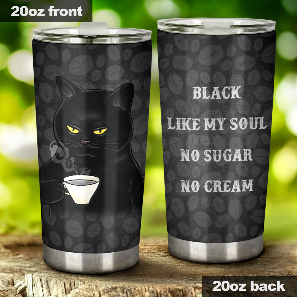 Black No Sugar Cat Tumbler 0622