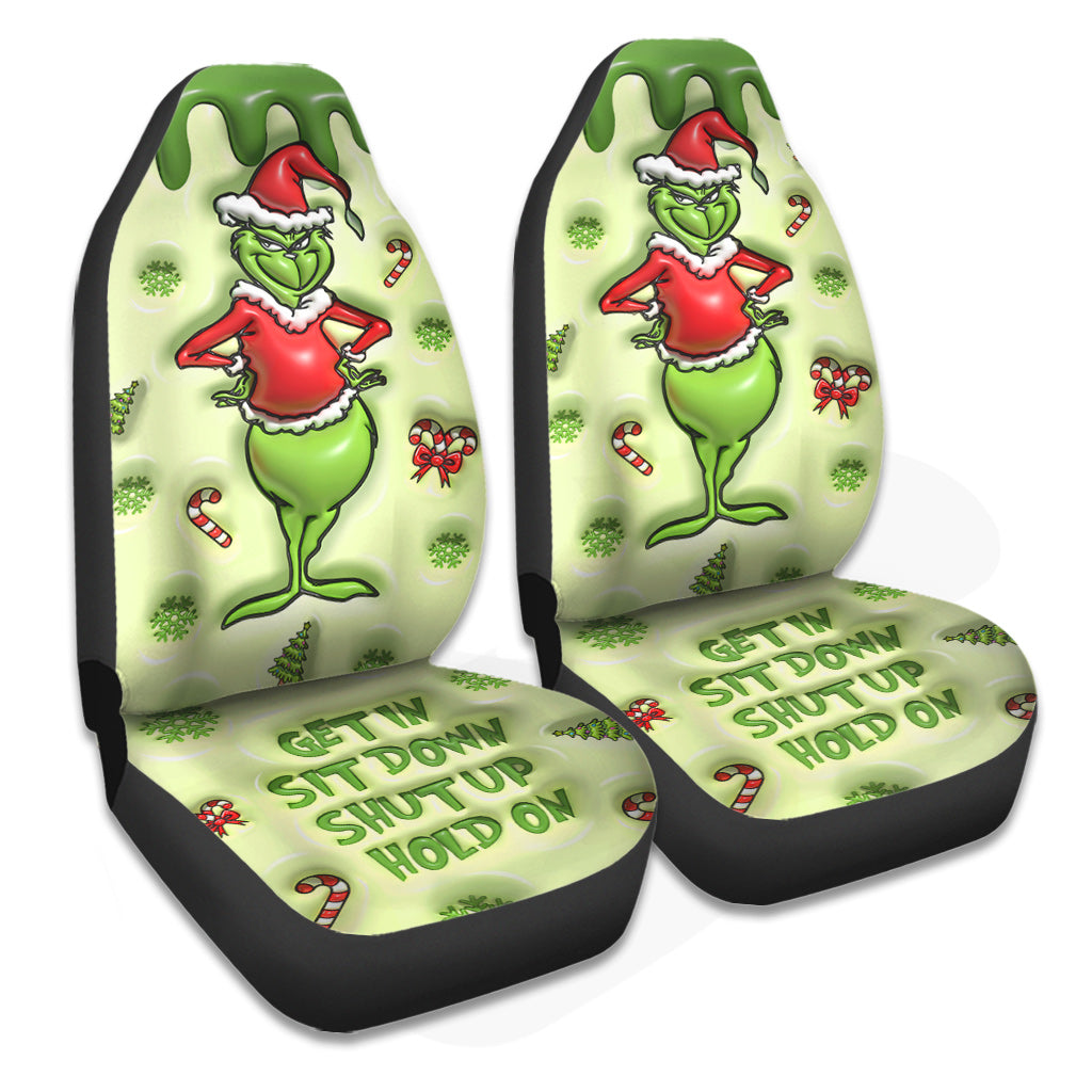 Get In Sit Down Shut Up Hold On Green Mischief - Stole Christmas Seat Covers