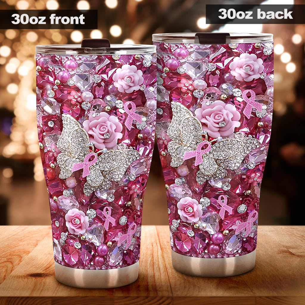 Pink Warrior - Breast Cancer Awareness Tumbler 0622