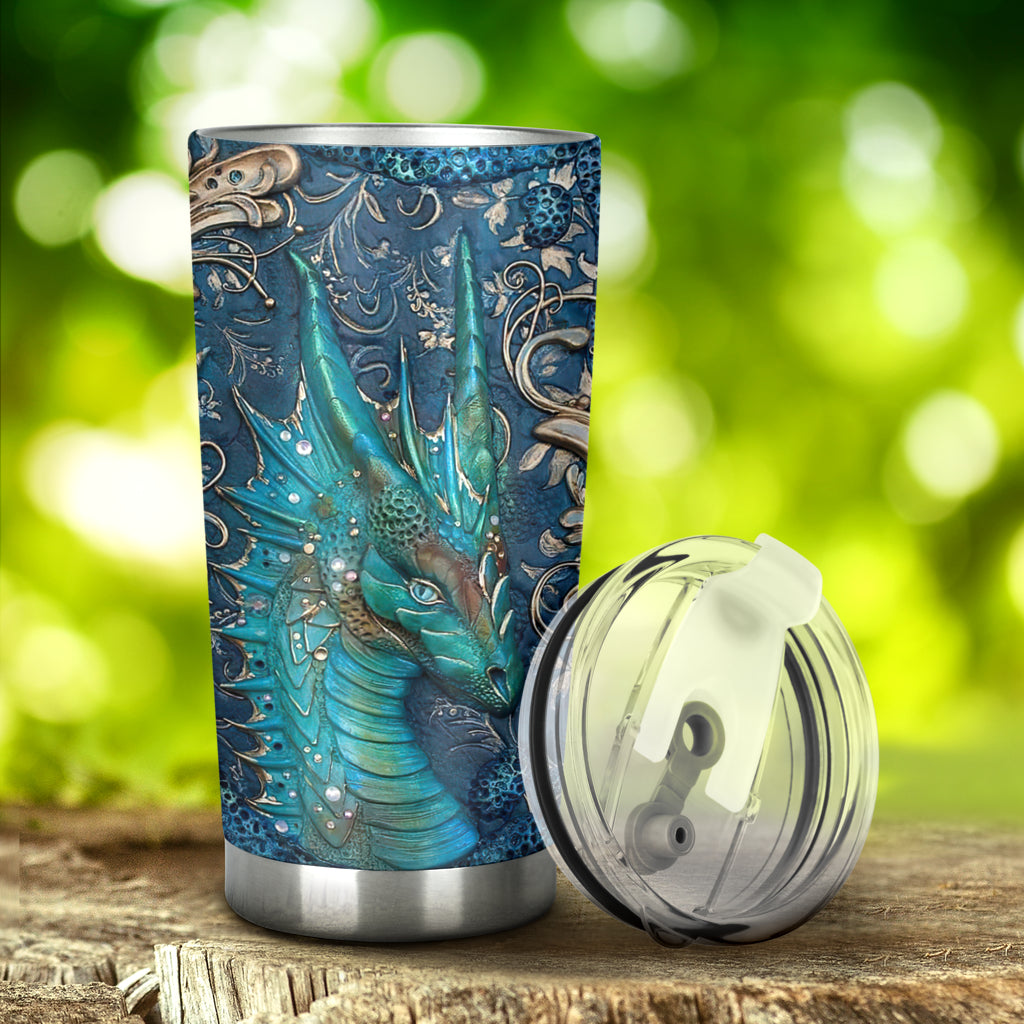 Dragon Metal Pattern Print Dragon Tumbler 0622