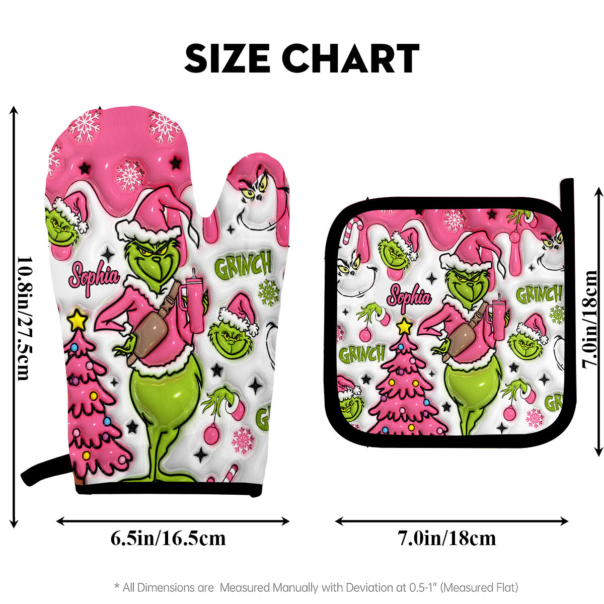 Merry Grinchmas - Personalized Stole Christmas Oven Mitts & Pot Holder Set