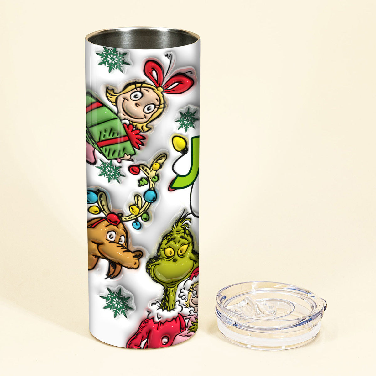 Merry Grinchmas - Personalized Stole Christmas Skinny Tumbler