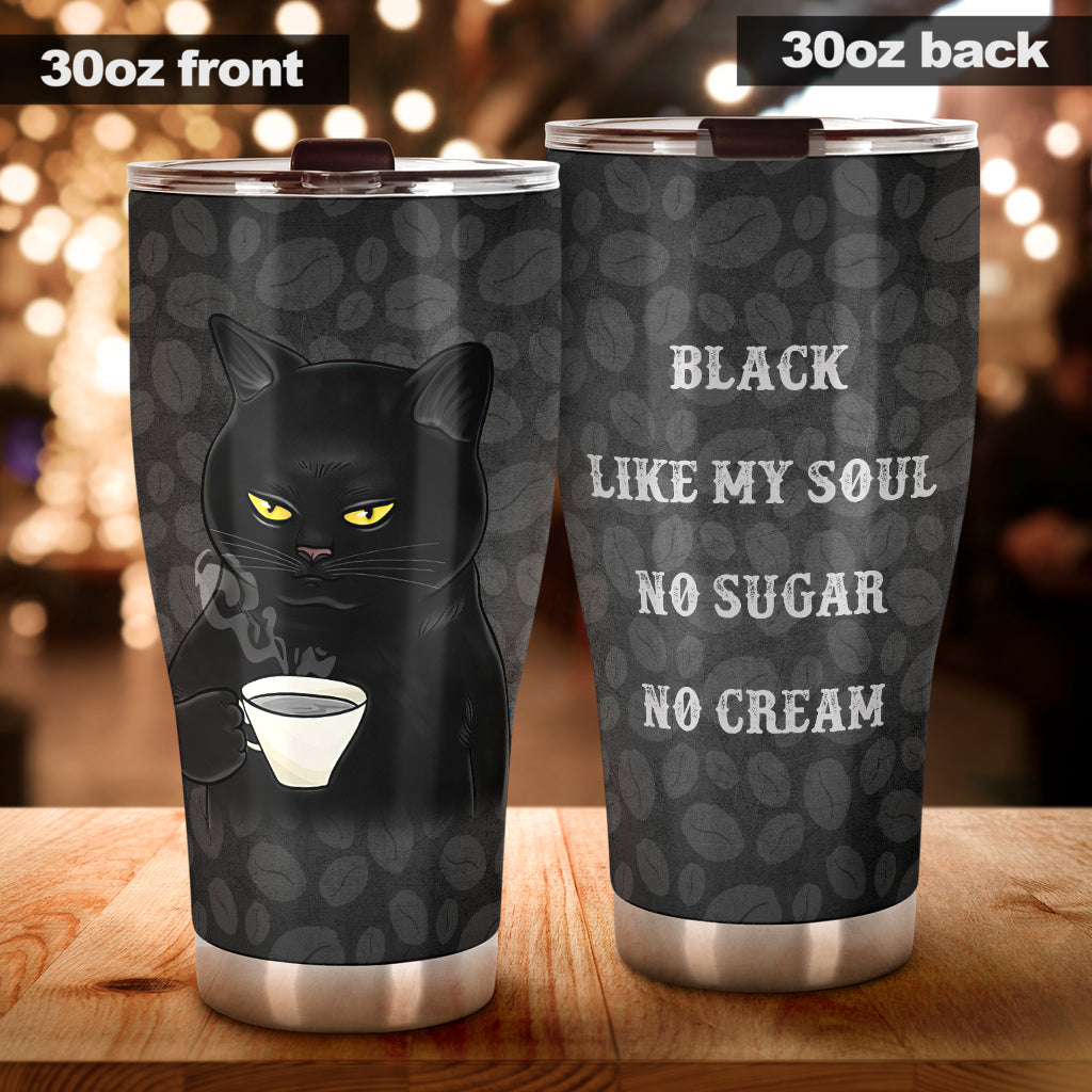 Black No Sugar Cat Tumbler 0622