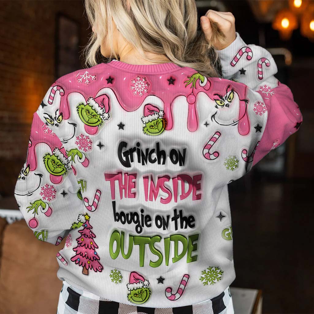 Grinch On The Inside - Personalized Stole Christmas Ugly Sweater