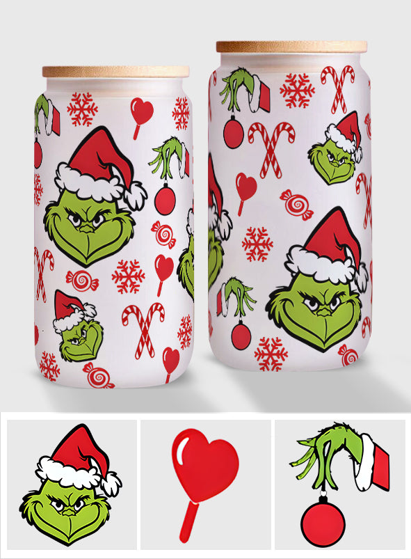 Merry Christmas - Stole Christmas Can Glass