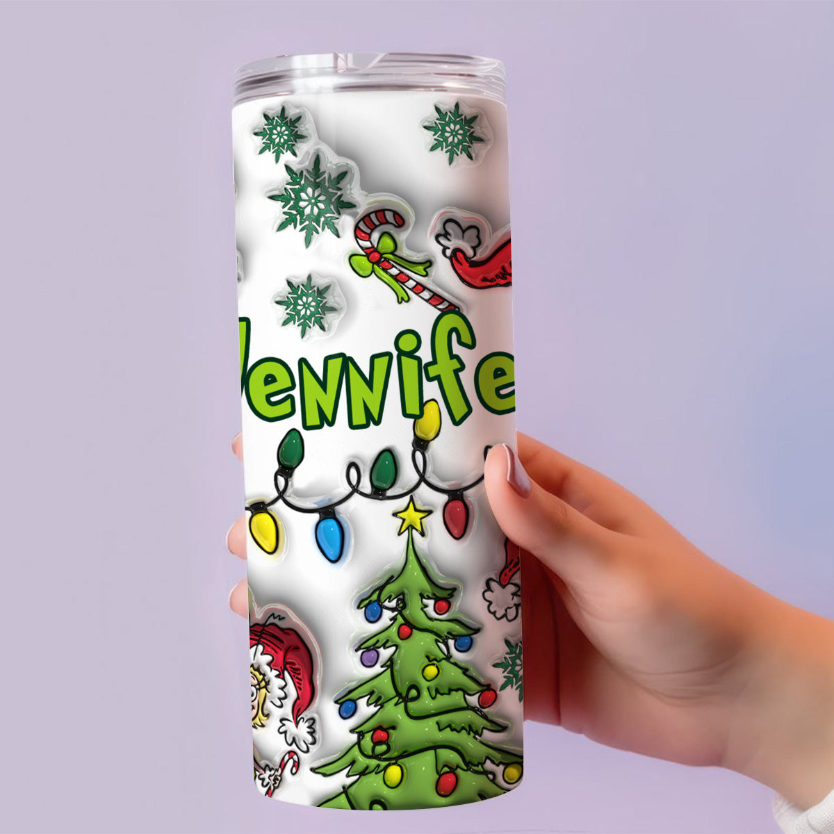 Merry Grinchmas - Personalized Stole Christmas Skinny Tumbler