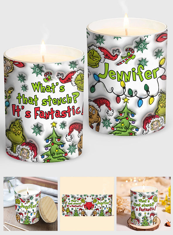 What's That Stench? - Personalized Stole Christmas Candle With Wooden Lid