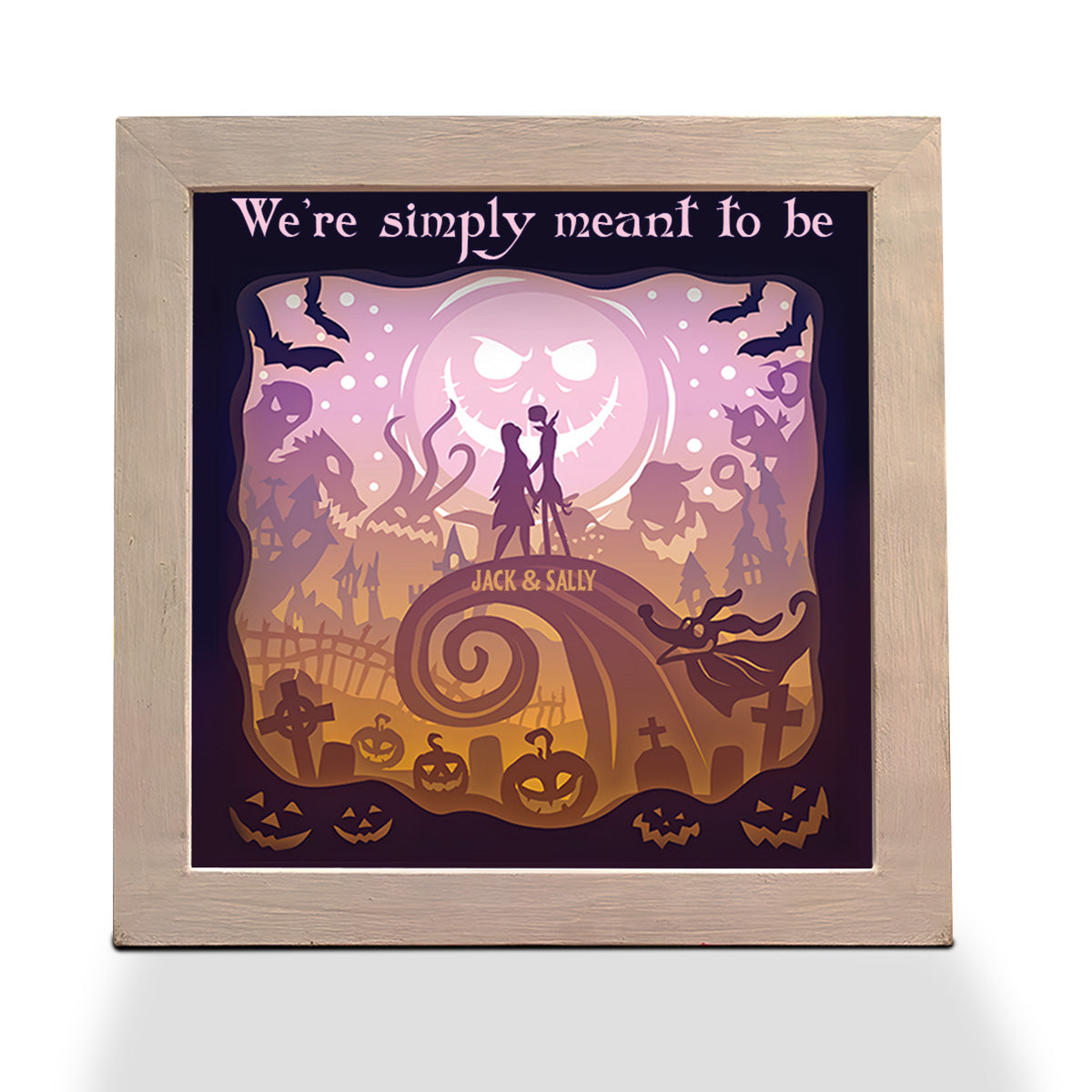 We’re Simply Meant To Be - Personalized Nightmare Light Shadow Box