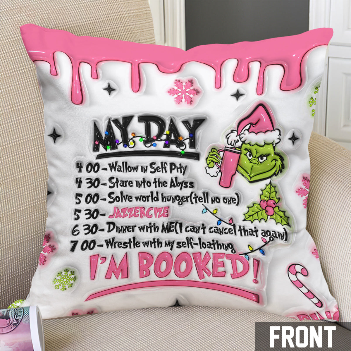 I'm Booked - Personalized Stole Christmas Throw Pillow