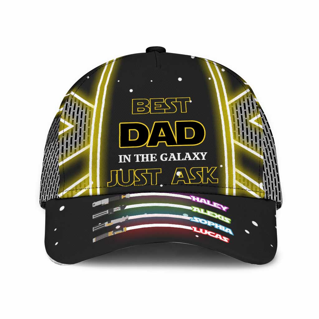 Best Dad In The Galaxy Cap With Printed Vent Holes - Personalized Father's Day Classic Cap