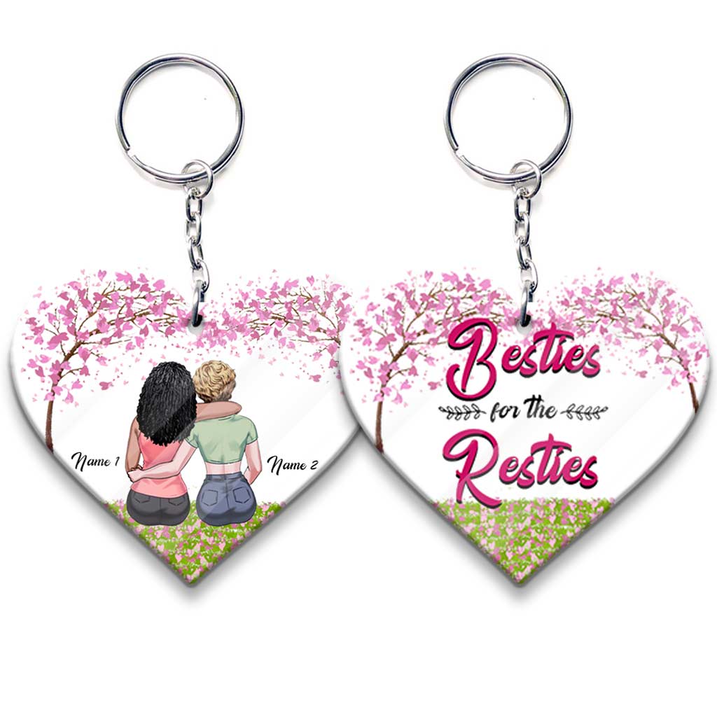 Besties For The Resties - Personalized Bestie Keychain (Printed On Both Sides)