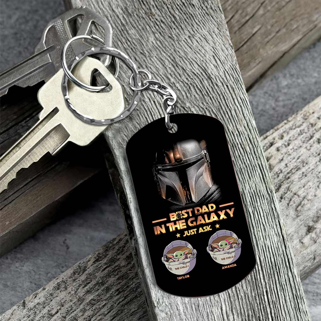 1 Dad In The Galaxy - Personalized Father's Day  The Force Stainless Steel Keychain