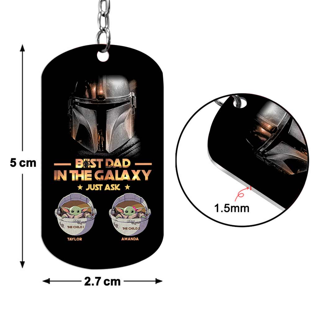 1 Dad In The Galaxy - Personalized Father's Day  The Force Stainless Steel Keychain
