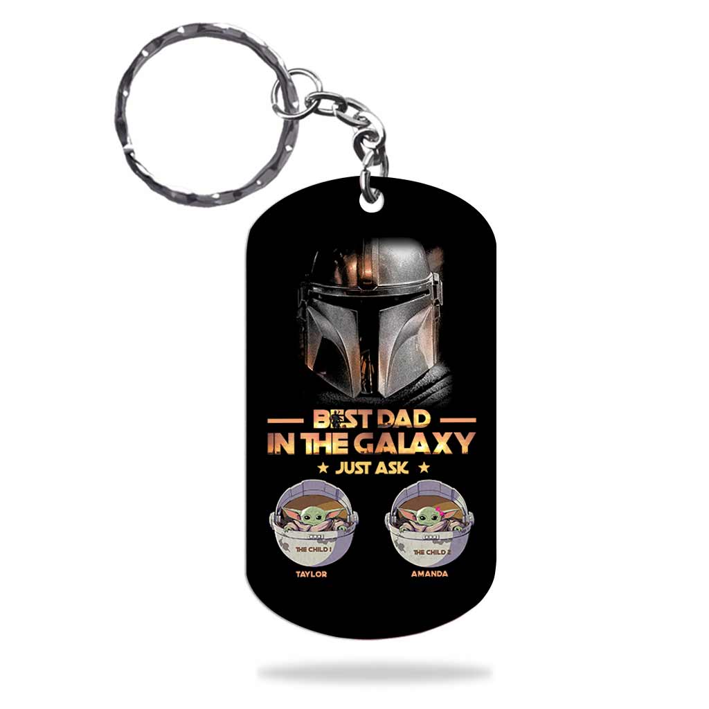 1 Dad In The Galaxy - Personalized Father's Day  The Force Stainless Steel Keychain