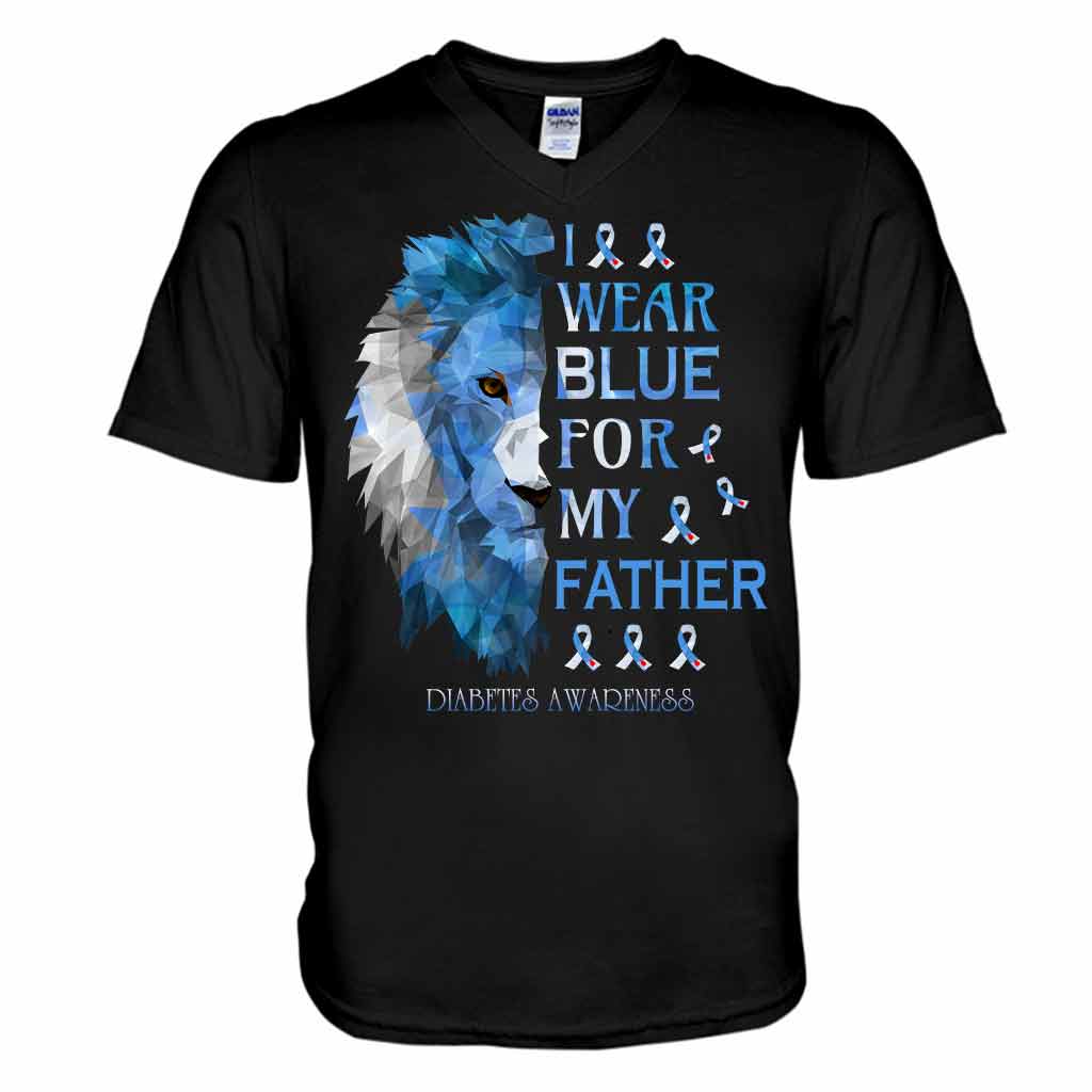 I Wear Blue For My Father - Diabetes Awareness Personalized T-shirt And Hoodie