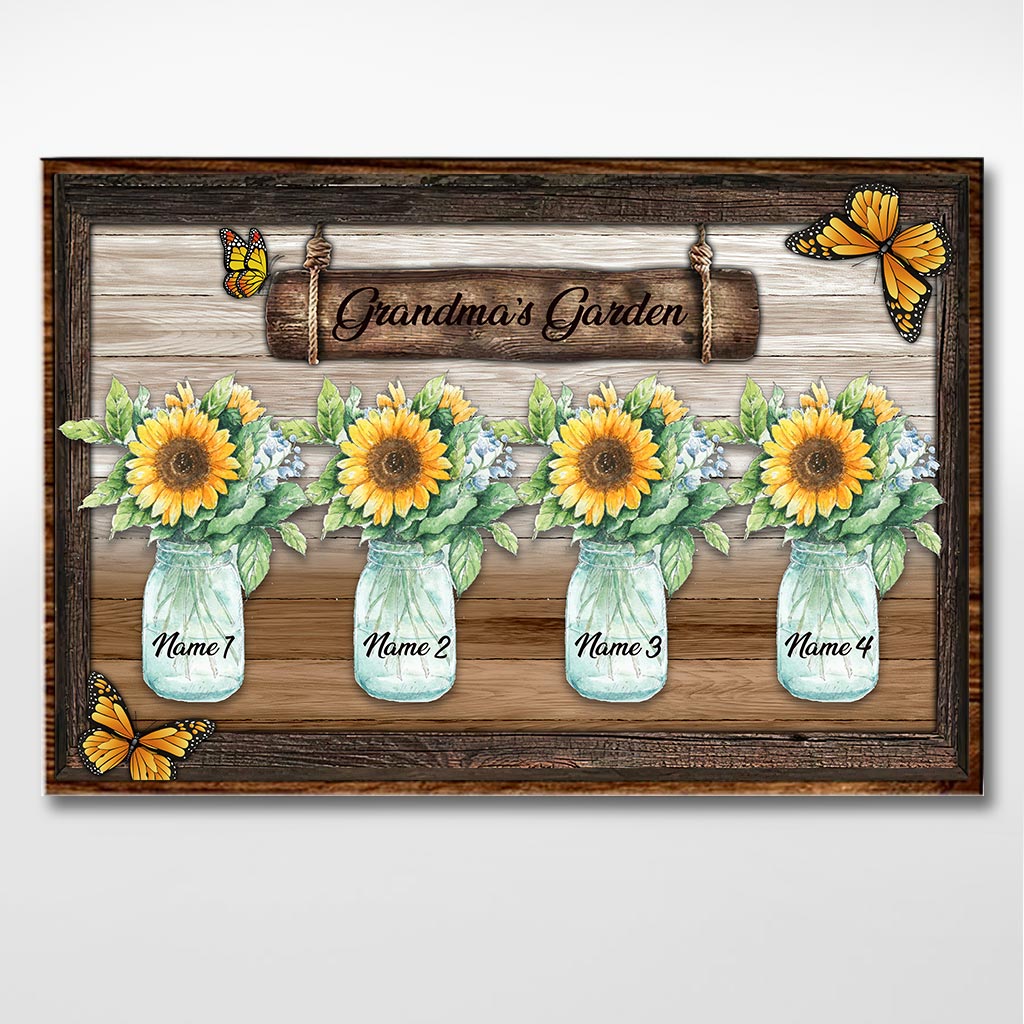 Grandma's Garden Sunflowers - Personalized Grandma Poster 092021