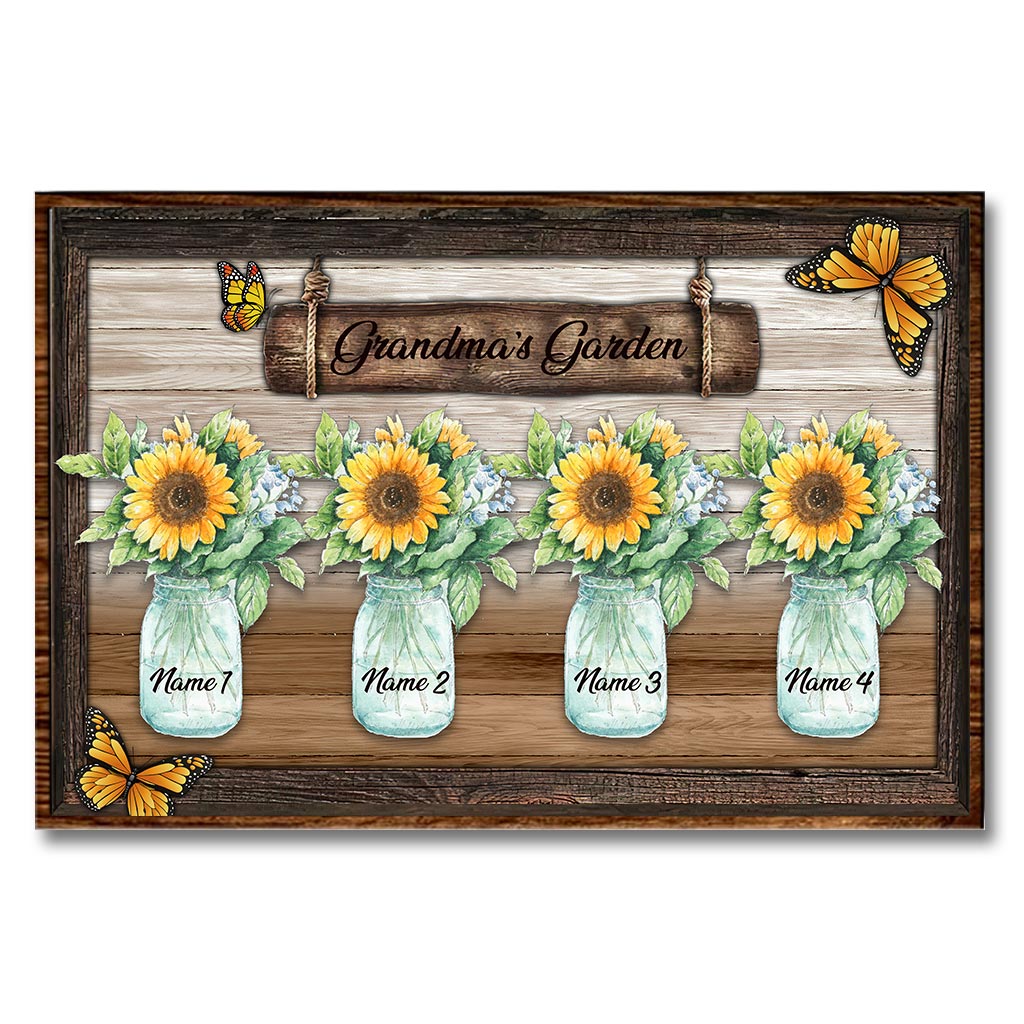 Grandma's Garden Sunflowers - Personalized Grandma Poster 092021