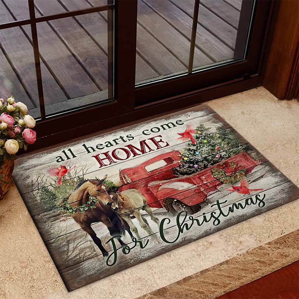 All Hearts Come Home For Christmas - Horse Doormat