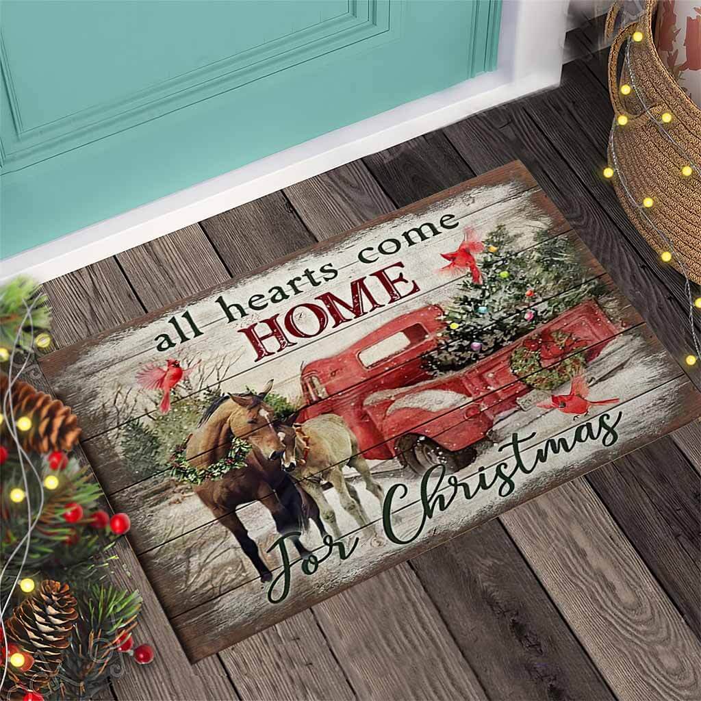 All Hearts Come Home For Christmas - Horse Doormat