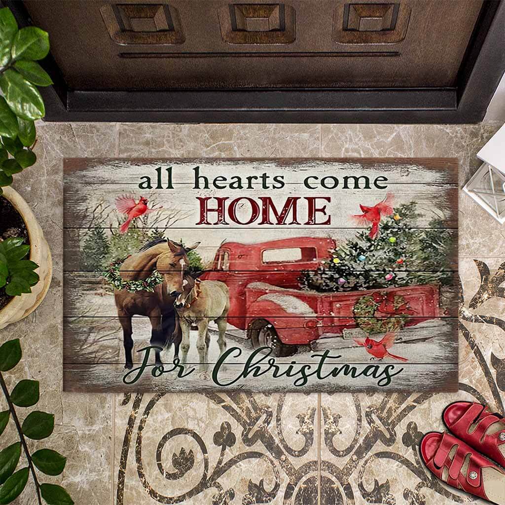 All Hearts Come Home For Christmas - Horse Doormat