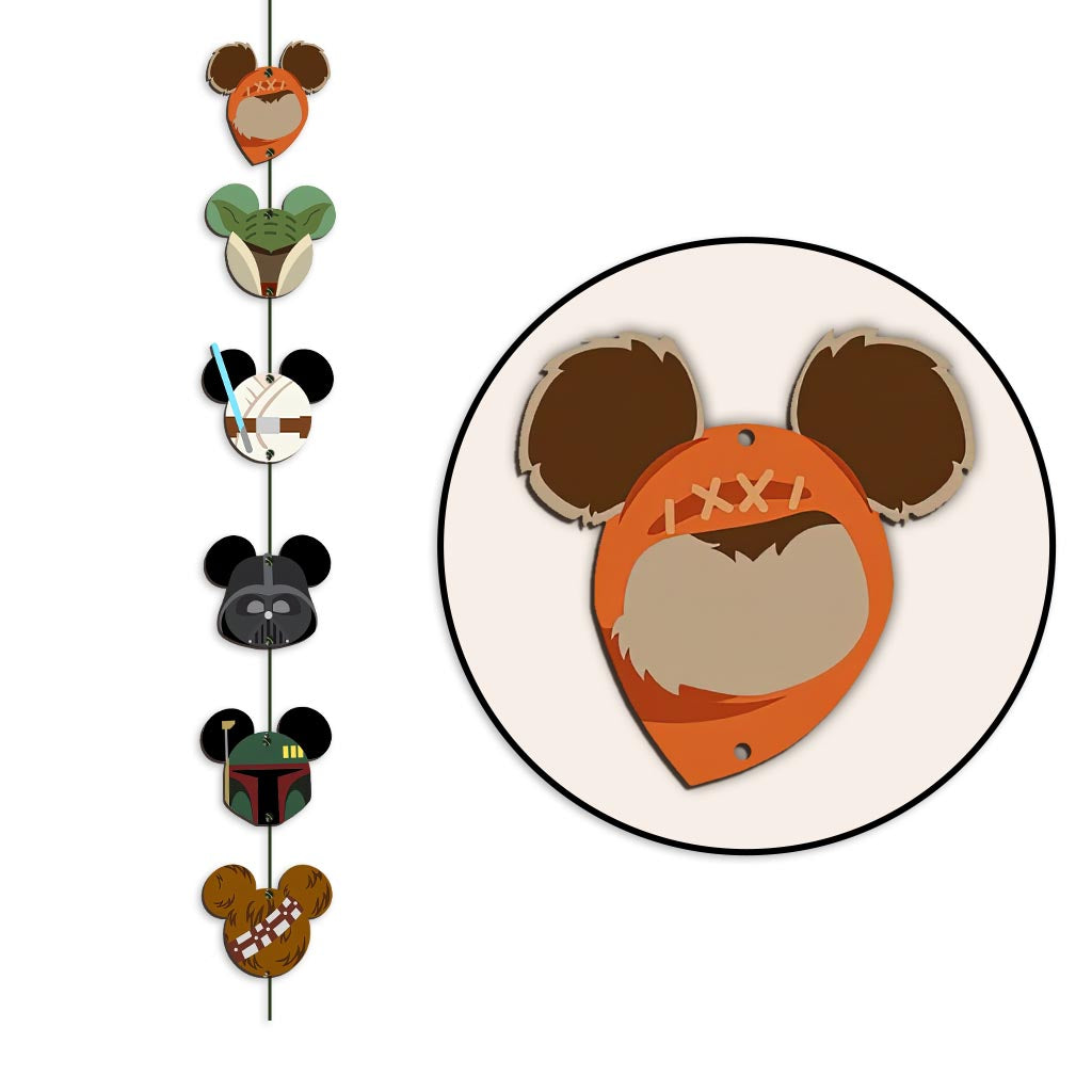 Mouse Ears And The Force - Personalized Mouse 6 Pieces Garland