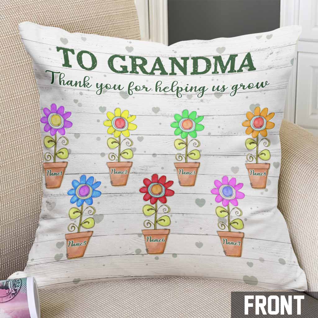 Thank You For Helping Us Grow - Personalized Mother's Day Throw Pillow