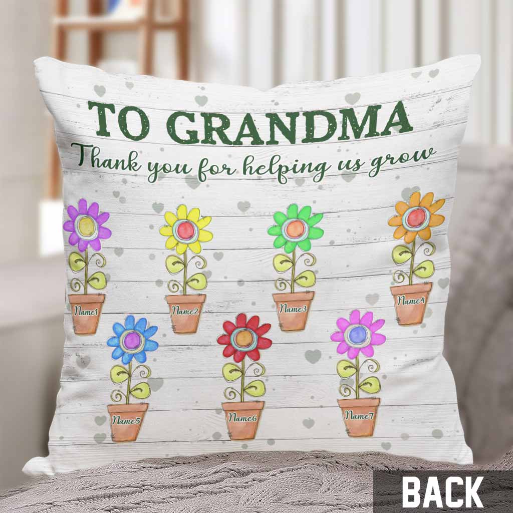 Thank You For Helping Us Grow - Personalized Mother's Day Throw Pillow