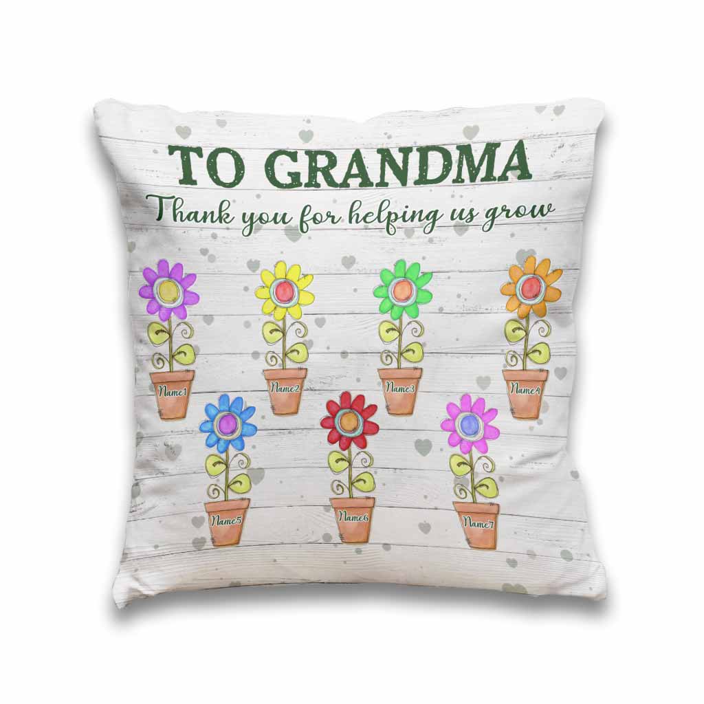 Thank You For Helping Us Grow - Personalized Mother's Day Throw Pillow