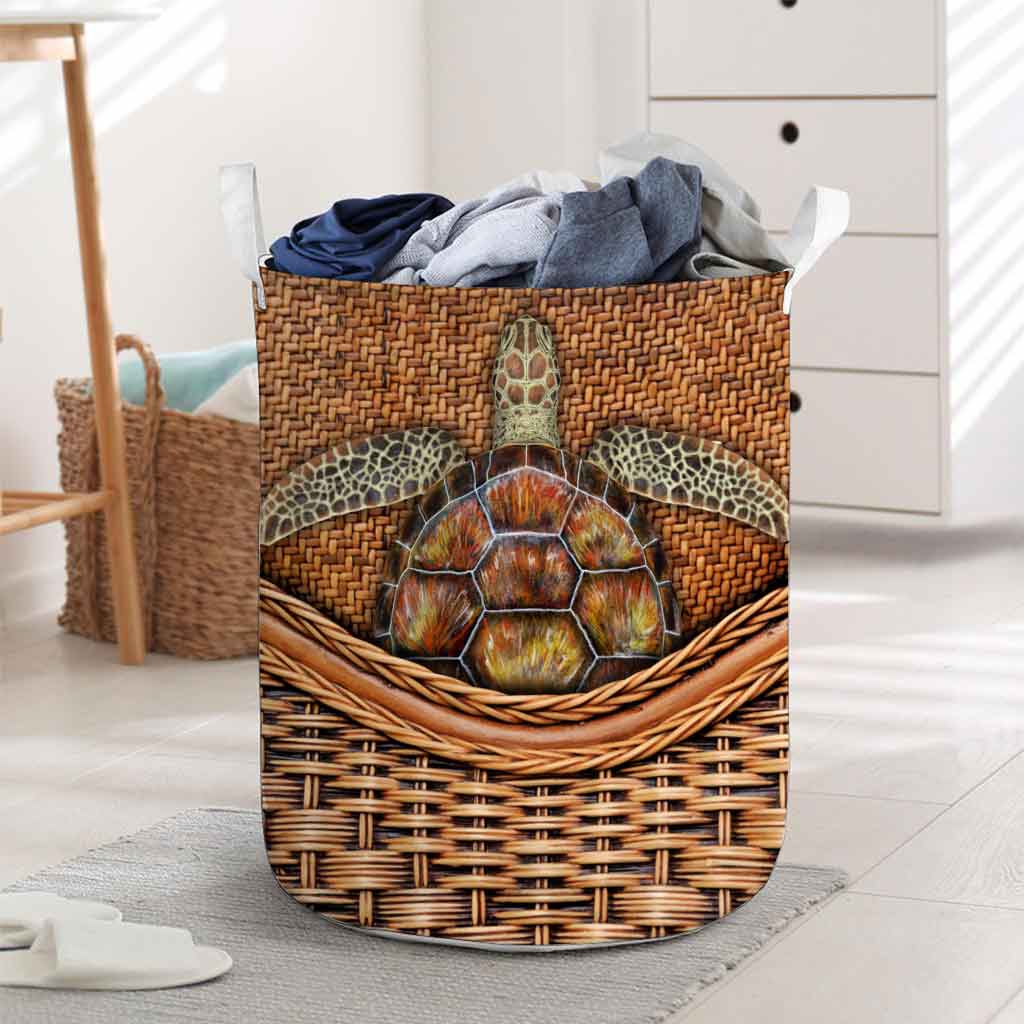 Turtle Rattan Texture Laundry Basket 062021