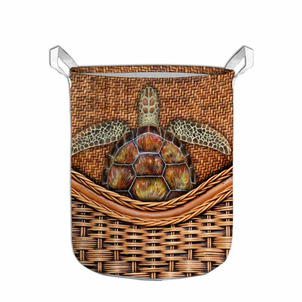 Turtle Rattan Texture Laundry Basket 062021